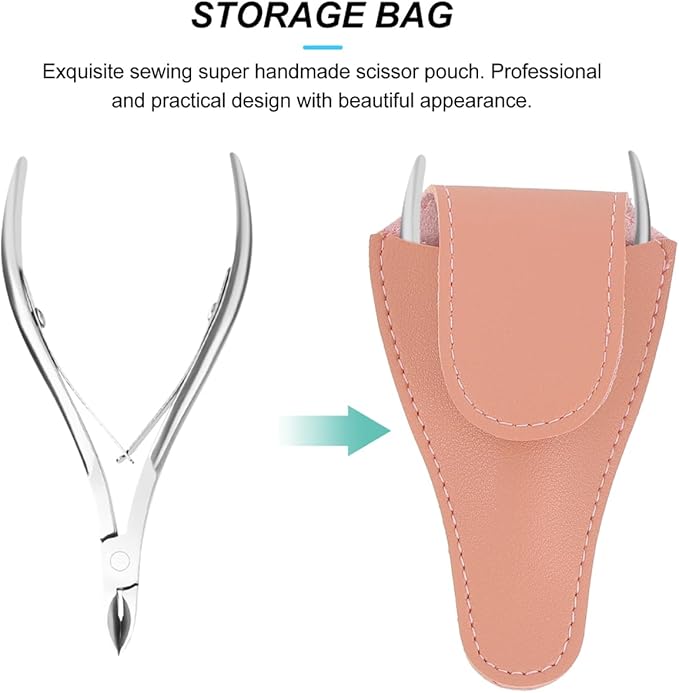 Housoutil Cuticle Nipper Cover, 3PCS Leather Pliers with Snap, Portable Edicure Scissor Pouch, Cuticle Scissor Storage Container