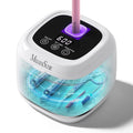 MelodySusie 2 in 1 Nail Tool Cleaning Machine, 3 Timers Mode for Nail Drill Bits, Nail Art Brush, Nail Clipper, Jewelry Cleaning, Salon & Home Use, White,DL-160