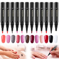 Professional Nail Pen Set,6/12/18 Colors per Set,3 in 1 Quick Dry Nail Polish Pens,Colorful Gel Pens for DIY Nail Art, Easy Nail Polish Pen for Women Girls (C Set/12pcs)