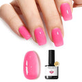 modelones Pink Gel Nail Polish Jelly Pink Rose Gel Nail Polish Translucent Polish Summer Vibrant Soak Off LED Nail Art DIY Nail Manicure 15ML