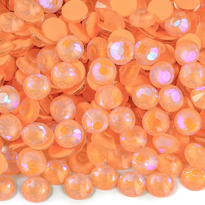 BLINGINBOX Flatback Rhinestones Round Gems, 288pcs Luminous Series Glass Stone Neon Gems Non Hotfix Crystal Rhinestones for Nail Charms Crafts Clothes Tumblers,Living Coral AB Luminous,SS30.