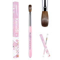 Acrylic Nail Brush Size #12, 100% Pure Kolinsky Nail Art Brushes for Acrylic Application, Sturdy Starry Handle Oval Shaped Nail Design Tools for Professional Manicure DIY, Pink