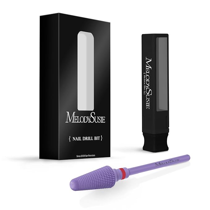 MelodySusie Professional Tornado 3/32'' Nail Drill Bits, Carbide Tungsten Multi-function Bits, Suitable for Manicure Pedicure Cuticle Gel Polishing, Salon Bits, Series Bit-X, Purple, Fine