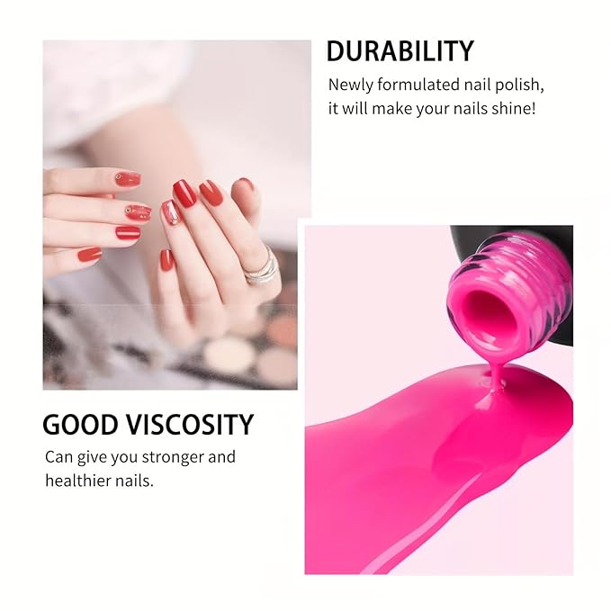 40 Color Gel Nail Polish Set, Full Colors Necessary Professional Nail Art DIY Tools, 8ml each Lasting and Durable Soak Off Gel/UV Gel Nail Polish Ideal for Nail Salon or Home DIY