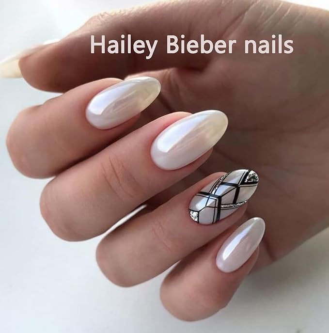 2 Boxes Pearl White Nail Powder - Glazed Donut Chrome Powder for Nails - Pearlescent Iridescent Gel Cromer Nail Powder