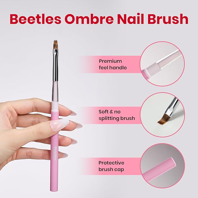 Beetles Nail Art Brush 1Pcs Ombr Gel Nail Art Design Pen Painting Tools Ombre Gradient Fingernail Brush Nails Cleaning Brushes Nails Salon Diy at Home