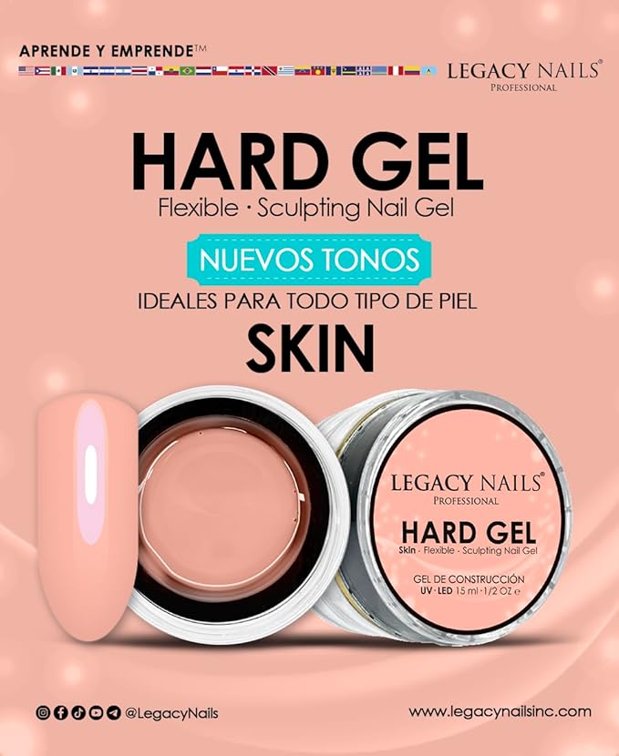Legacy Nails Hard Builder Gel - Sculpt And Build Nail Extensions - Improve Damaged or Weak Nails - Lightweight, Strong and Long-wear - Professional Quality (Skin)