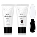 Makartt Poly Nail Gel Set: 2 Colors 50ML, Sheer Black and Milky White, Strong Builder for Extension, Strengthener, 3D Diy, Broken Nails Repair, French Manicures Salon Supplies At Home