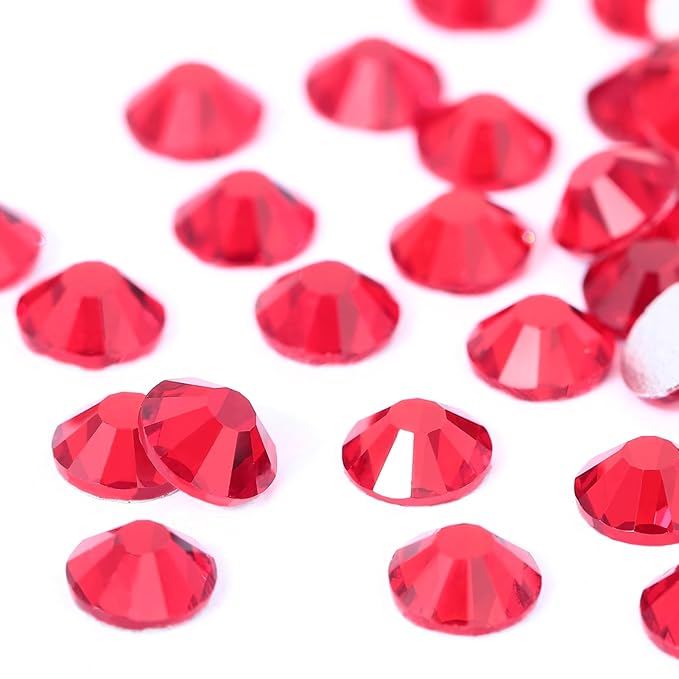 Novani Rhinestones 3000Pcs Flatback Crystal Round Loose Gemstones Glass Rhinestones for Crafts Makeup Nail Art Clothes Shoes DIY Decorations(SS10, 2.7-2.9mm,Light Siam)