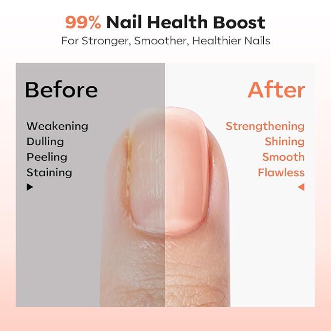 modelones Nail Strengthener and Growth Nude Pink Nail Polish Scented Nail Repair for Damaged Nails Hardener Extra Strong and Growth for Women Nail Care Natural Concealer Foundation 15 Ml 0.5 Fl Oz