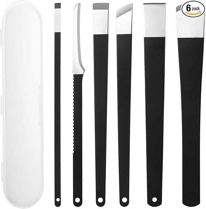 cobee 6 Pcs Ingrown Toenail Removal Kit, Callus Shaver Ingrown Toenail Tool with A Storage Box, Foot Callus Remover Tool Pedicure Knife for Foot Care Dead Skin Corn File Rasp