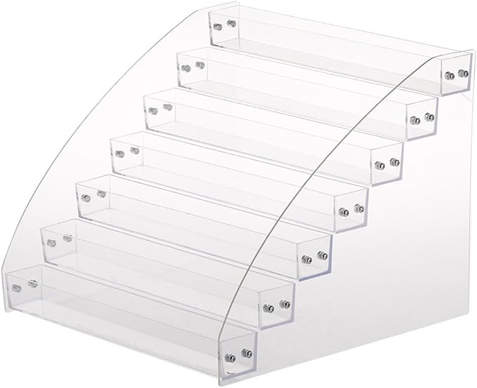 Clear Nail Polish Display Holder, Nail Varnish Organiser 7 Layers Nail Polish Acrylic Clear Makeup Display Stand Rack Organizer Holder (7 layers)