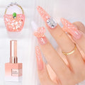 Double Rhythm 0.5Oz Glitter Gel Polish Same Color Same Bollte Shimmer Reflective Color for Nail Art Salon DIY Soak Off 15ml Nail Lamp Gel Polish at Home (Orange Peach-B1198)