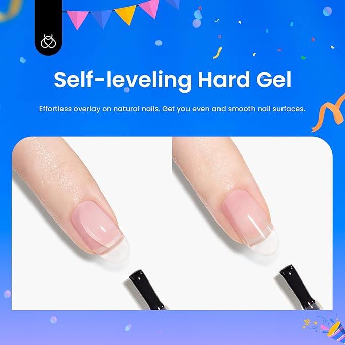 Beetles 8 in 1 Builder Gel and 9 In 1 Nail Glue for Nails, Clear Builder Strengthener Gel for Nail Apex and Extension in Strengthener Hard Glue Bottle, U V LED Lamp Long Lasting Gift for Women