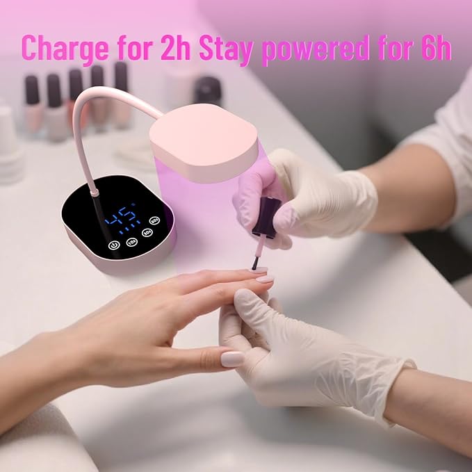 Flash Cure lamp, 36W Mini Cordless Gel x Nail Lamp Flash Cure, Auto Sensor Gooseneck Portable USB Gel Nail Dryer U V Light with 3 Timers and LCD Display for Home DIY