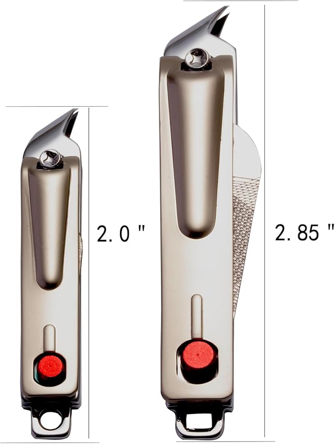 Nail Clipper Set, 4PCS Stainless Steel Toenail Clippers for Thick & Ingrown Nails - Nail Clippers for Men & Women, Heavy Duty Grooming Kit with Nail File