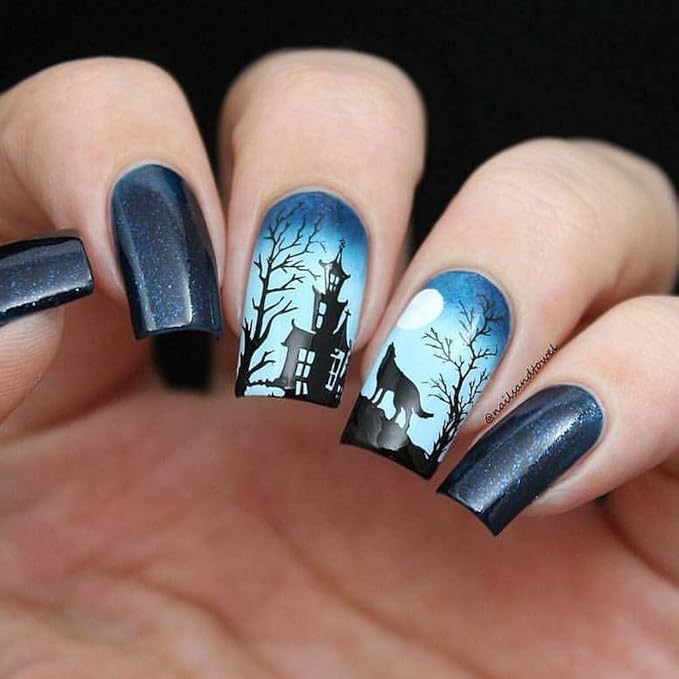 Whats Up Nails - B036 Eeks and Screams Stamping Plate for Halloween Nail Art Design