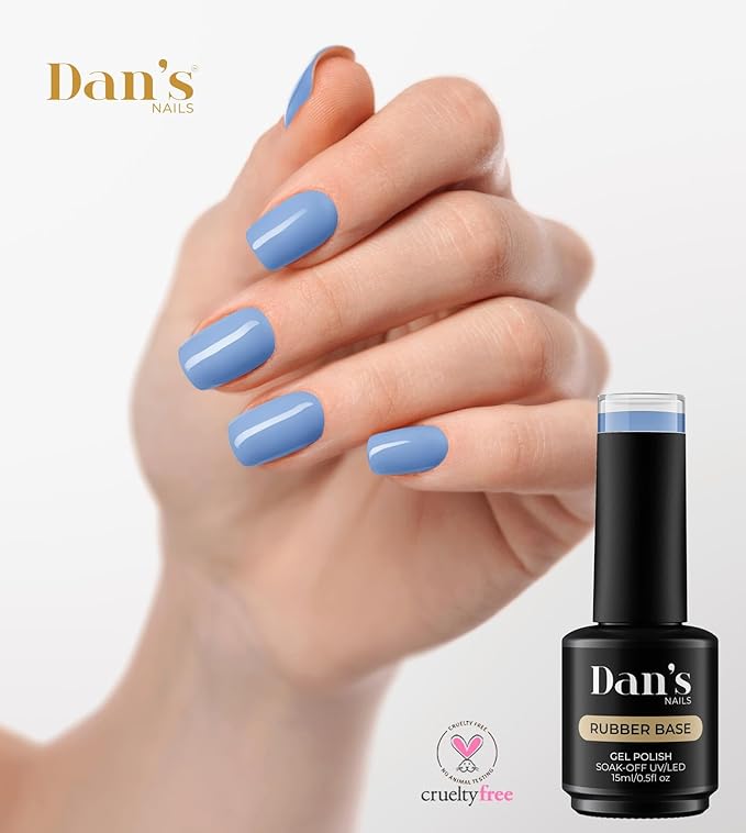 Dan's Nails 15ml Blue Lagoon Bliss Summer Rubber Base Gel Coat Color | Soak off UV/LED Lamp for Professional Salon Manicure