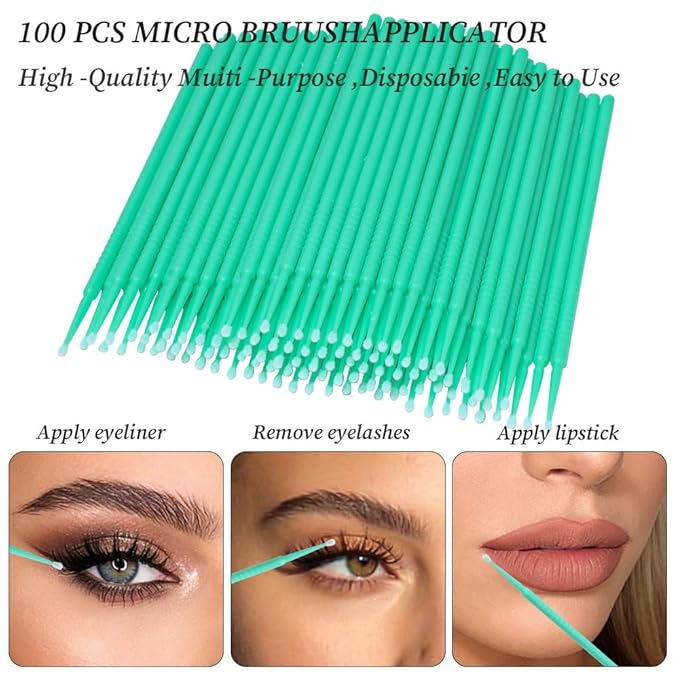 300 Pack Disposable Spoolies Brushes Sets Mascara Wand Lip Brushes Cotton Swab for Eyebrow Eyelash Extension Tattoo Lipstick Applicator