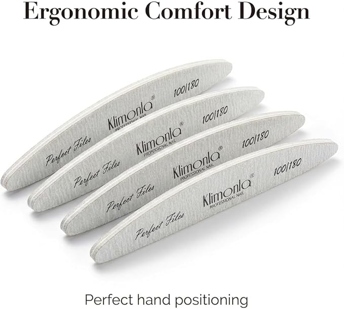 25pcs Professional Oval Nail Files Emery Board Set 100/180 Grit Dual-Grit Buffer Files for Natural & Acrylic Nails Tools Suit for Home Salon