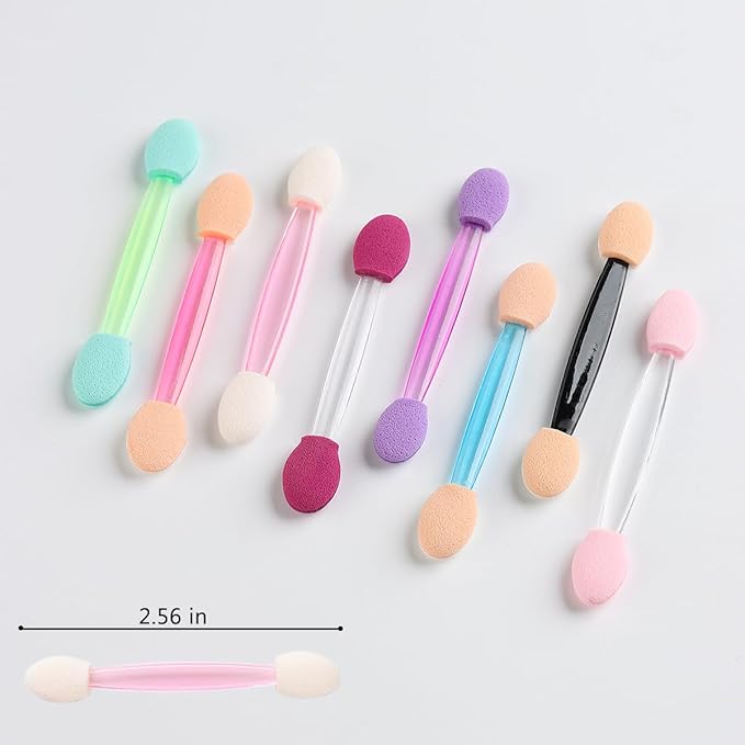 50PCS Chrome Nail Powder Applicator Brushes, Disposable Eyeshadow Applicator With Acrylic Storage Box, Nail Glitter Powder Pigment Pen Brush, Nail Art Applicator Tools