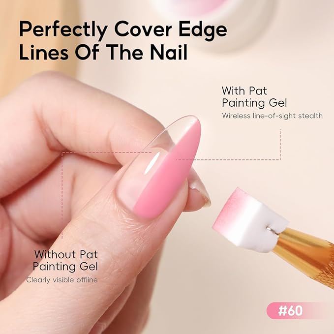 PEACECOLOR Patting Gel Polish 9 Bright Colors Pat Pat Gel Nail Polish with 100PCS Nail Sponges French Manicure Soak Off U V Set Home DIY Beauty Gift Sets