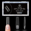 Modelones Long Square XXL Fake Nail Tips - 504Pcs Gel Tips Pre-shaped Half Matte Full Cover Clear Acrylic Gel Kit False Press on Nails for Extension DIY Salon 12Sizes