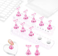 Nail Stand For Press On Acrylic Strong Magnetic Nail Holder Kit For Painting Nails Tip Arts Display With 200PCS Double-Sided Tape And 1 Heart Shaped Acrylic Magnetic Presson Stand (Clear And Pink, Medium)