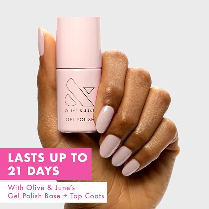 Olive & June Gel Polish | Valentine's Day | UV LED Nail Lamp Needed | Long Lasting Formula | Up to 21 Days of Wear | Damage-Free Removal | Salon-Quality Manicure, Pedicure | CCT | Sheer Pink