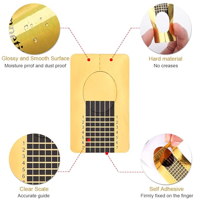 Yokilly Nail Forms for Acrylic Nails, 500PCS Poly Gel Nail Forms for Builder Gel Tips Guide for Salon Former Stickers with Numbers Marked for DIY Art