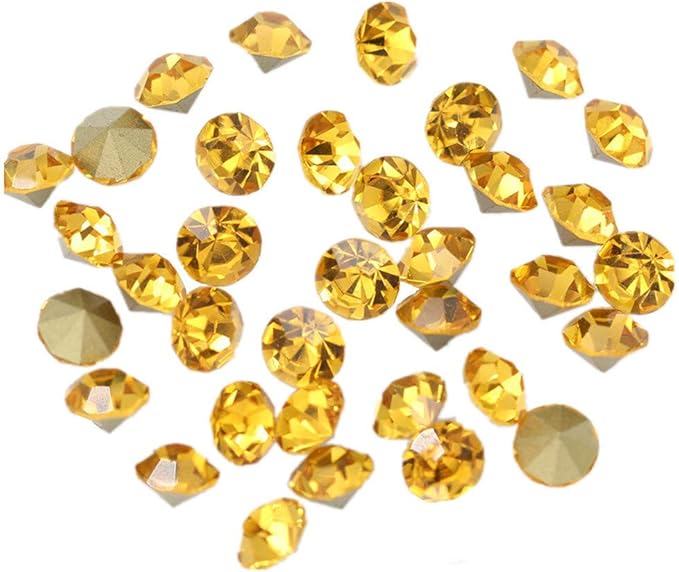 1440pcs Rhinestones Round Point Back Crystal Gem Glass Diamante Rhinestones Nail Art Decoration Jewelry Finding Beads Craft Gems (Gold, 2.5mm)