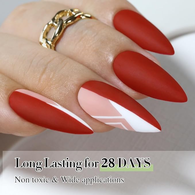 Double Rhythm Gel Polish 15ML Jelly Sheer Pastel Light Milky Color Pearl White Bottle 1 PC 0.5 OZ Full Size Nail Art Salon at Home (Light Brown Red-D1454)