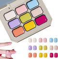 Creamy Colorful Nail Polish Set,Versatile Summer Colors Nine-Square Grid Solid Gel Glue Nail Polish,Long Lasting Solid Nail Polish Palette for Women/Girls/Friend DIY Home (02#, 3g* 9pcs)