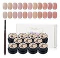 ADHERE Gel Nail Polish Set,11PCS Nude Pink Gel Polish Kit with Brush, UV LED Gel Nail Polish, Soak Off Nail Varnish Gel Polish for Manicure Salon DIY Design at Home