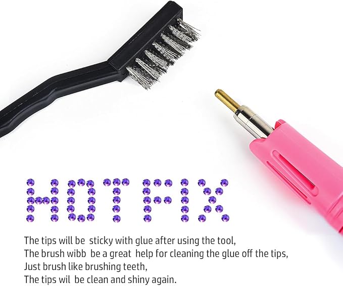 Blinginbox Hotfix Applicator Kit with 3 Boxes Rhinestones for Crafts,Clothes, Fabric, Leather,DIY Hot Fix Applicator Setter Tool with 7 Tips,Stand,Tweezers,Cleaning Brush,Gem Pickers