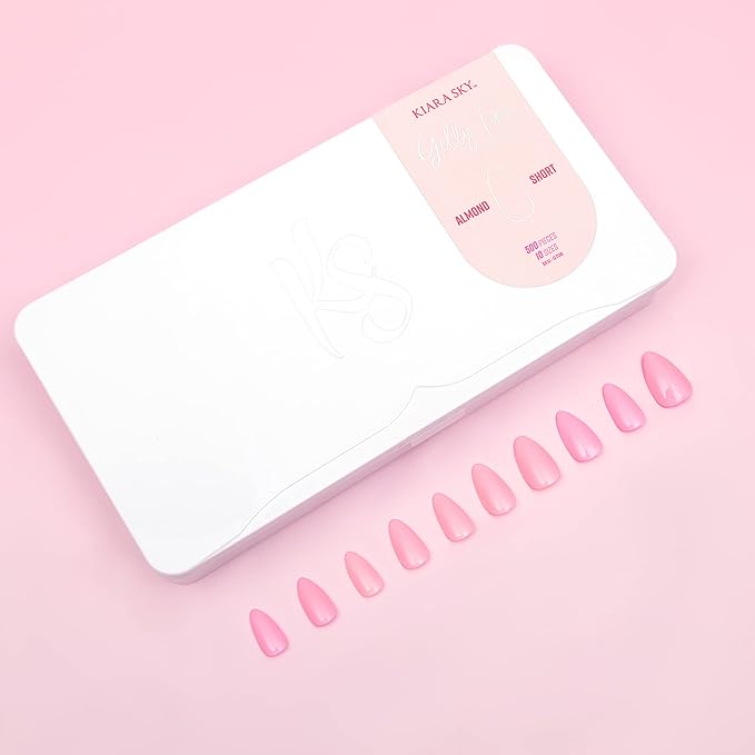 Kiara Sky Gelly Tips | Soak Off Soft Gel Nail Extensions | 500 pieces - 10 Sizes | Almond Short