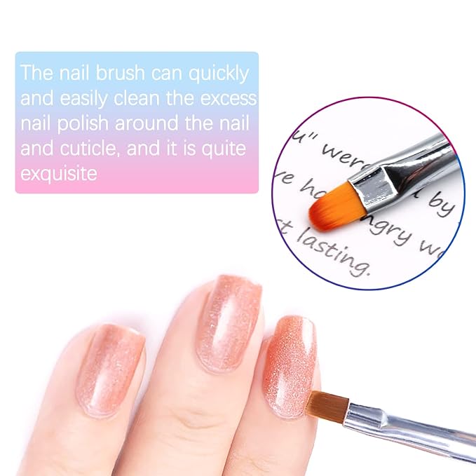 Nail Clean Up Brushes, SILPECWEE 3pcs Nail Polish Remover Brush, Nail Brushes for Cleaning Polish Acetone Cuticle, Nail Art Brush Manicure Brush for Nails Design Tool