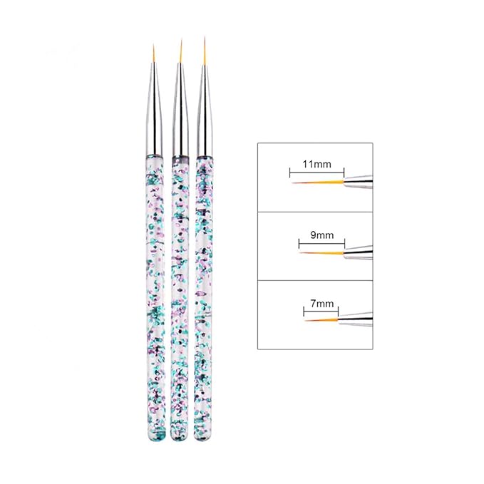 LWBTOSEE 5PCS Nail Ombre Brush Set for Gradient Colors, Rhinestones & Acrylic Drawing - Ideal for UV Gel Polish & Crystal Nail Art