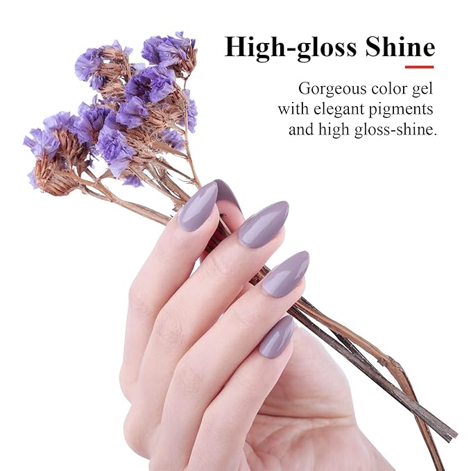 Imtiti Gel Nail Polish, Grape Purple Nude, 0.5 Fl Oz, DIY Nail Art Starter Kit for Women Girls