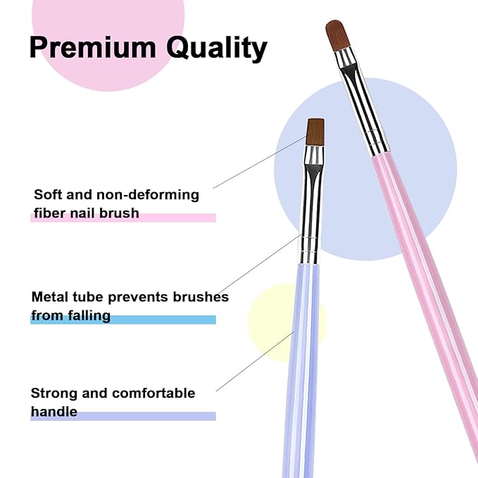 RARJSM Nail Art Brushes Set 6 Pcs Nail Art Design Pen Painting Tools with Pen Holder Double Ended Dotting French Tip Thin Liner Detail Brush Builder Nail Gel Brush Salon Home Diy Manicure Accessories