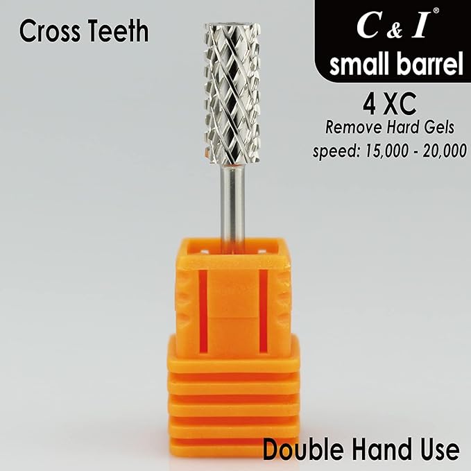 C & I Small Barrel Nail Drill Bits, Professional Electric File for Manicure Drill Machine, Nail Gels Remove, 3/32” (Ultra Coarse -4XC)