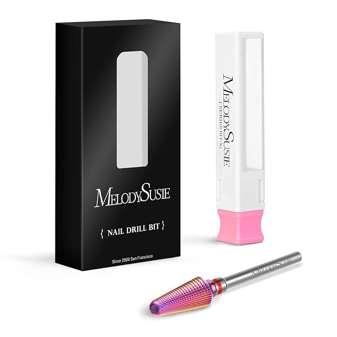 MelodySusie Professional Tornado Nail Drill Bits, 3/32'' Carbide Tungsten Multi-function Bits, Suitable for Manicure Pedicure Cuticle Gel Polishing, Salon Bits, Purple, Series Bit-X, Fine