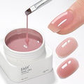 GAOY Colored Builder Base 30g with a Brush, 4-in-1 Long Lasting Nail Builder Gel Nude Pink Natural Jelly, Soak Off UV Light Cure Nail Strengthening, Rose Pink