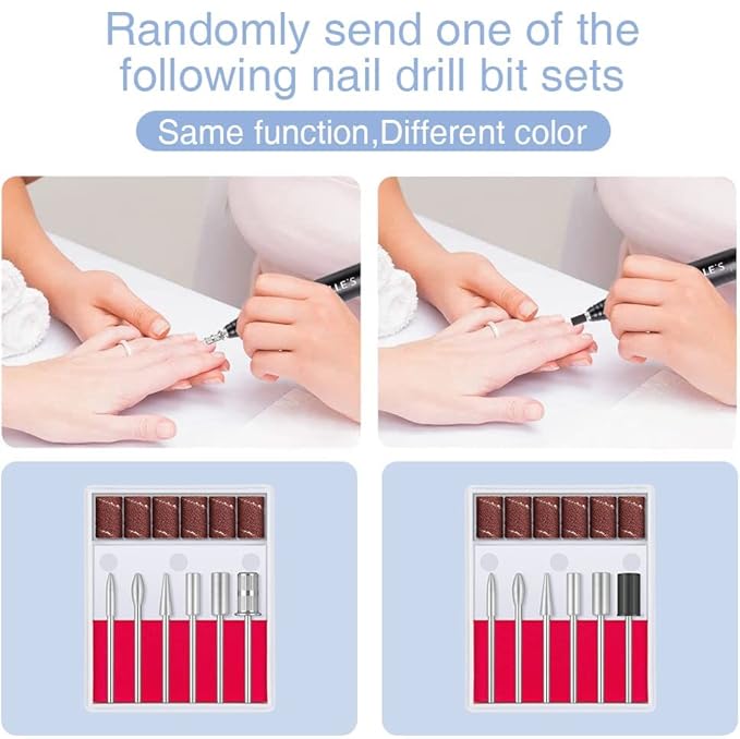 Professional Nail Drill Machine 20000 RPM Efile Electric Nail Filer Kit for Finger Toe Nails, Acrylic Gel Nails, Manicure Pedicure Drill with 6Pcs Nail Bits, 106Pcs Sanding Bands - Grey
