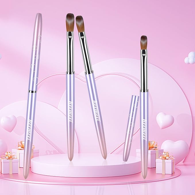 Acrylic Nail Brush Size 8, 100% Pure Kolinsky Nail Art Brush, Sturdy Handle Acrylic Powder Design Tools for Professional Manicure DIY Home Salon (8#)