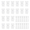 140pcs Nail Polish Color Card Display Sticks Cartoon Bear Shaped Transparent Acrylic Display Card for Colorful Polish DIY Manicure Tool Accessories