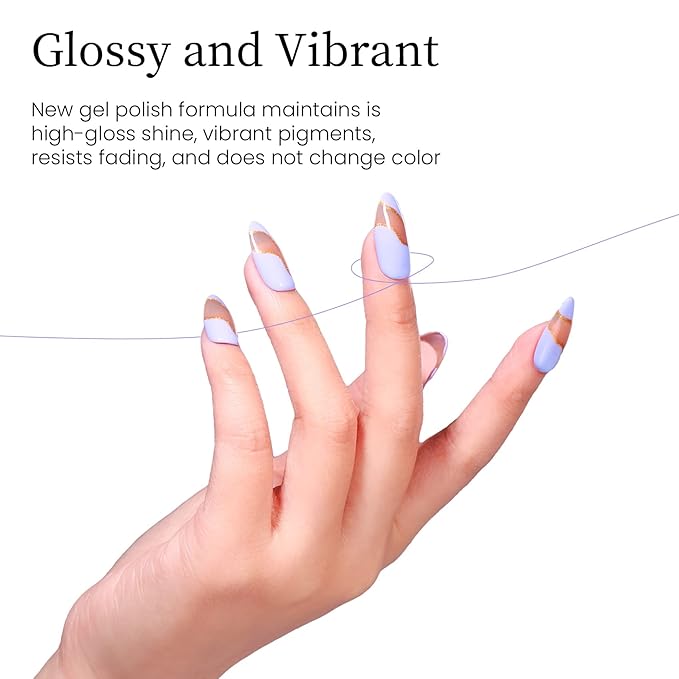 MAYCHAO 15ML Light Purple Gel Nail Polish 1Pc Lilac Purple Gel Polish Soak Off UV LED Nail Polish Nail Art Starter Manicure Salon DIY at Home, 0.5 OZ