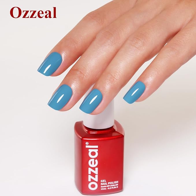 Gel Polish, 0.5 Fl Oz Sky Blue Gel Nail Polish Spring Summer Soak Off LED UV Gel Nail Polish Art Starter Manicure Salon DIY Nail Gel Polish