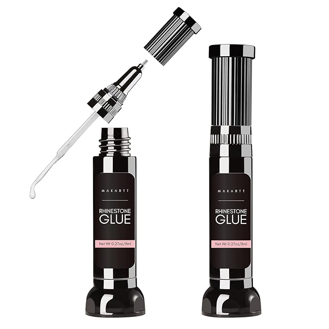 Makartt Updated 2pcs Nail Rhinestone Glue Gel with Brush& Pen tip Bundle with Makartt Nail Rhinestone Glue Gel with Brush Pen Set