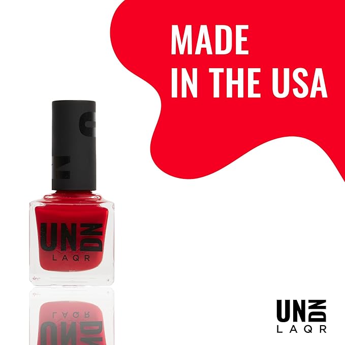 UN/DN Vegan Nail Polish - Pretty Dangerous - Red Nail Polish - Fingernail Polish for Women and Men - Long Lasting, Cruelty Free - 0.5 oz